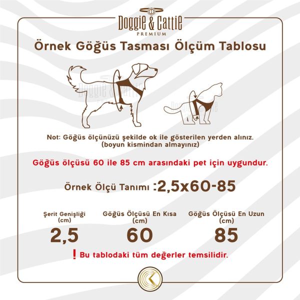 Doggie Tekstil El Yapımı Üniforma Model Köpek Göğüs Tasması XL-2,5x70-80cm - POLİS