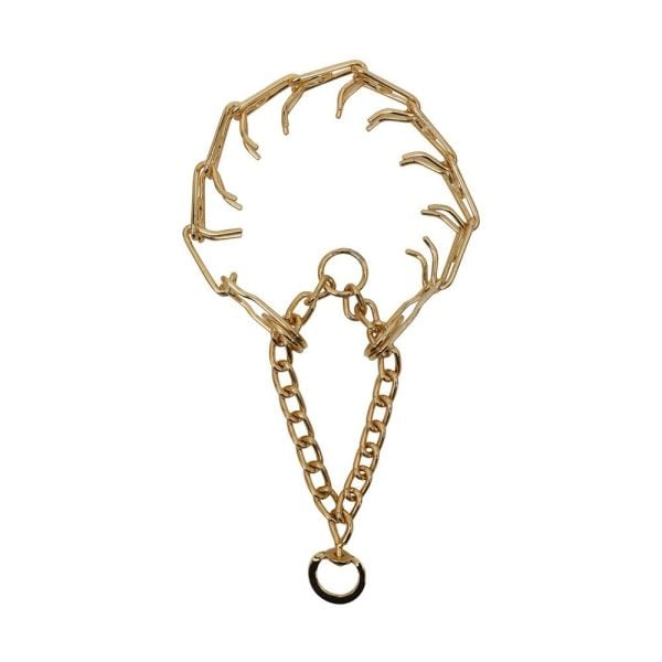 Doggie Eğitim Serisi Dikenli Boğma Zincir Köpek Boyun Tasması 4x60cm - Gold