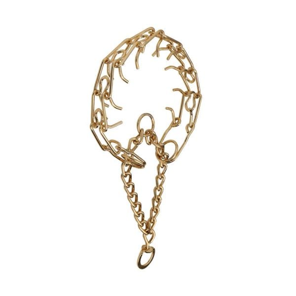 Doggie Eğitim Serisi Dikenli Boğma Zincir Köpek Boyun Tasması 4x60cm - Gold