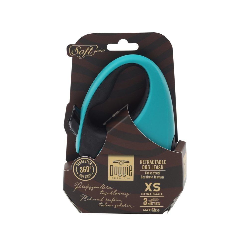 Doggie Soft Serisi Otomatik Uzatma Tasması XS-12kg-3mt - Blue