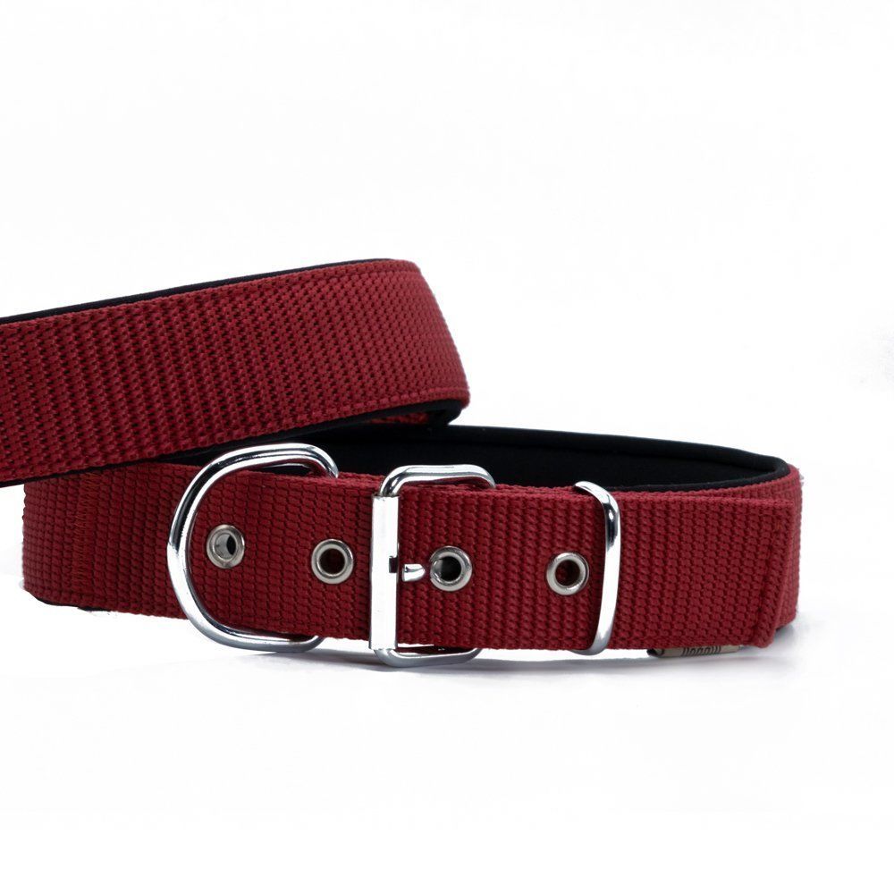 Doggie Elit Dokumadan El Yapımı Köpek Boyun Tasması 4x57-65cm - Red