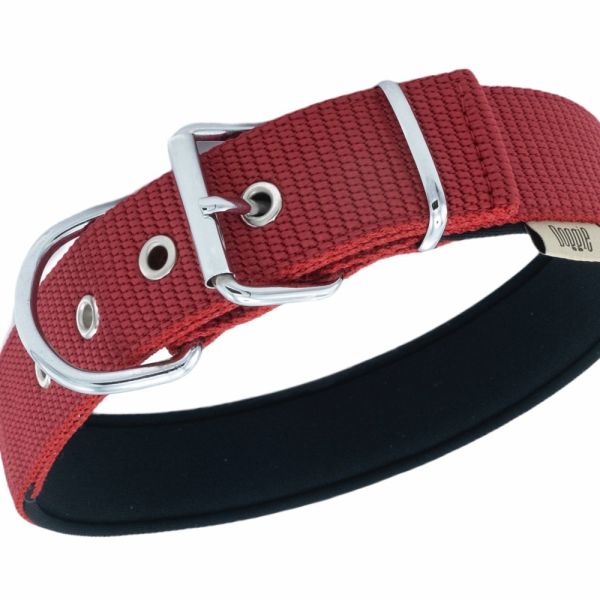 Doggie Elit Dokumadan El Yapımı Köpek Boyun Tasması 4x57-65cm - Red