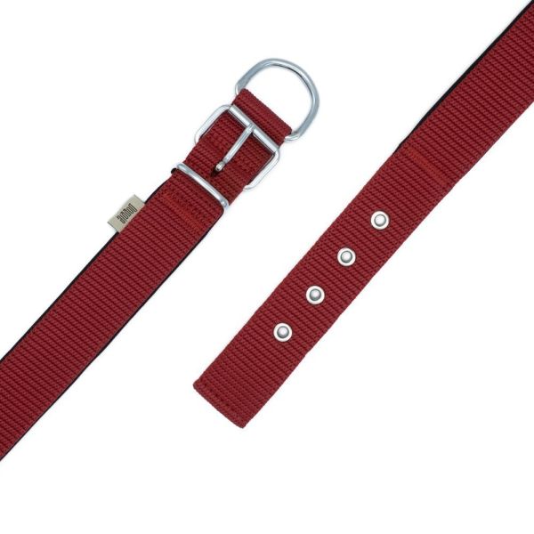 Doggie Elit Dokumadan El Yapımı Köpek Boyun Tasması 4x57-65cm - Red