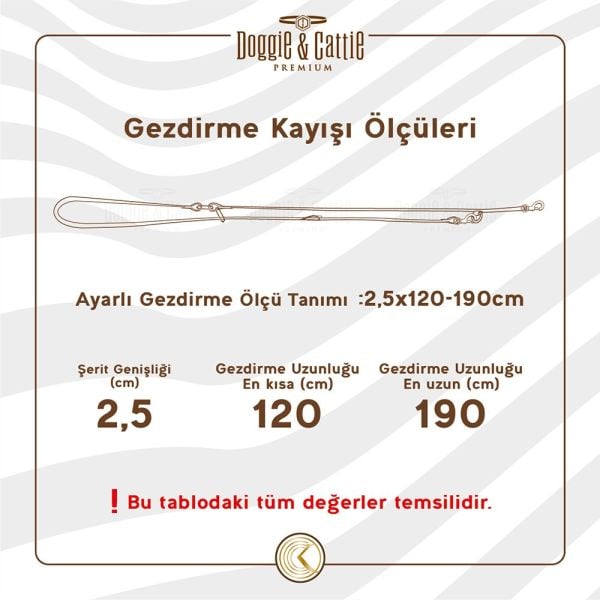 Doggie Ayarlanabilir Seri Klasik Gerçek Deriden El Yapımı  Köpek Gezdirme Kayışı