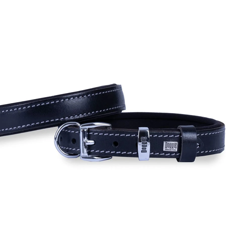 Doggie Leather Dog Collar 2x35-40cm
