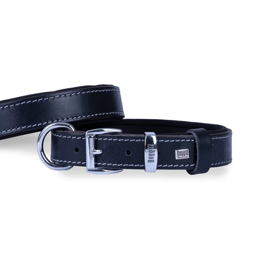 Doggie Leather Dog Collar 3x42-50cm
