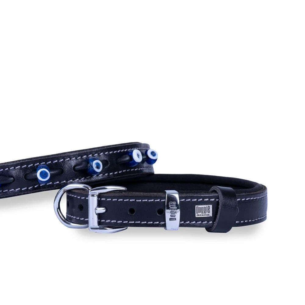 Doggie Nazar Boncuklu Deri Köpek Tasması 2x30-35cm