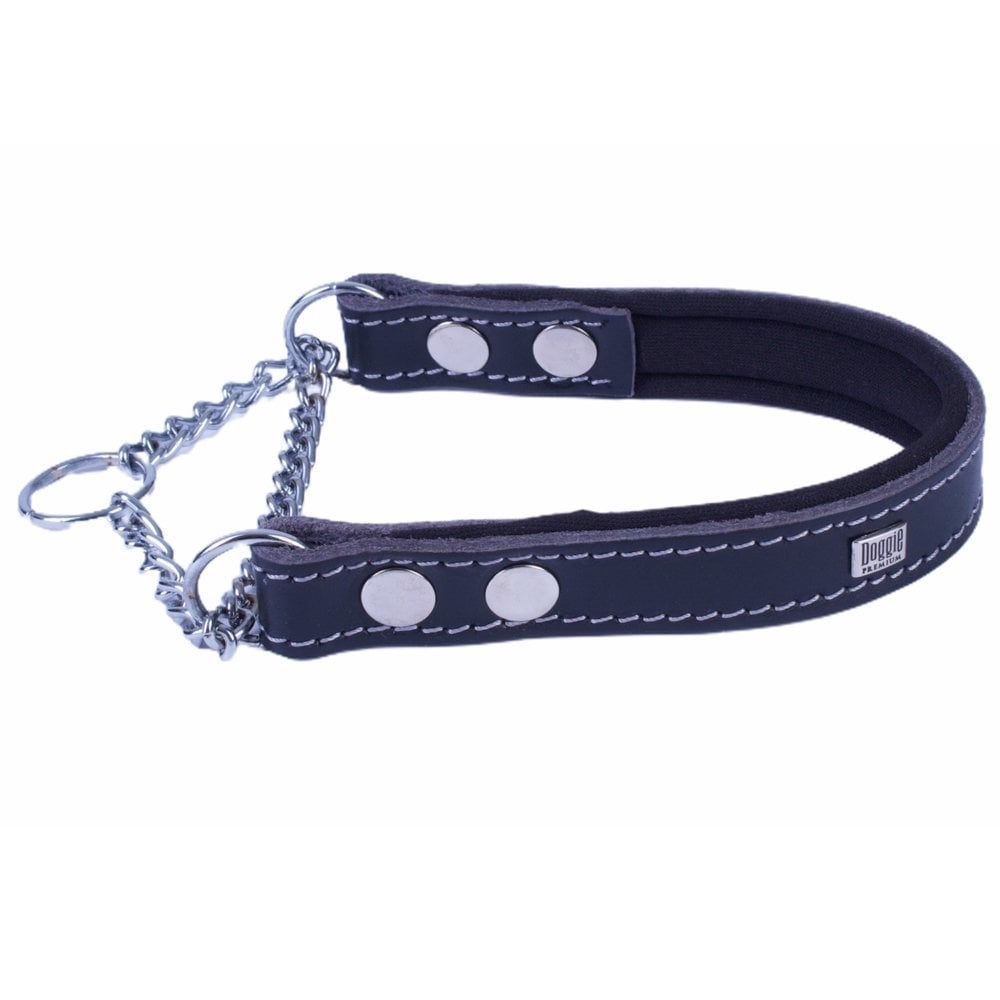 Doggie Zincirli Deri Köpek Eğitim Tasması 2x35-45cm