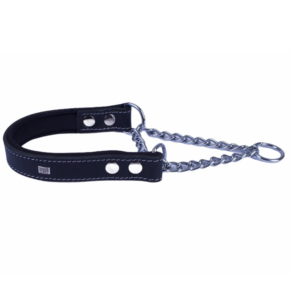 Doggie Zincirli Deri Köpek Eğitim Tasması 2.5x40-50cm