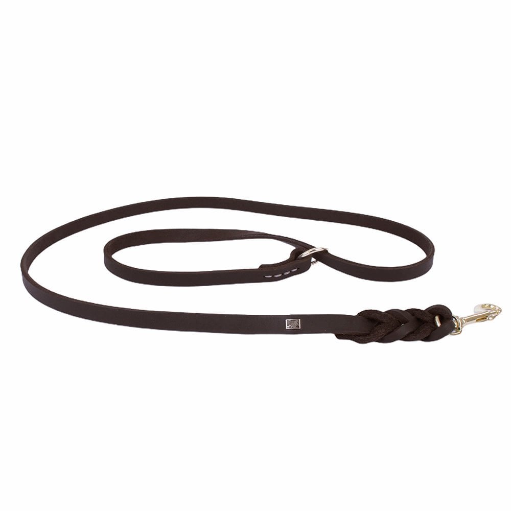 Doggie Show Oiled Leather Dog Leash 1.4x180cm