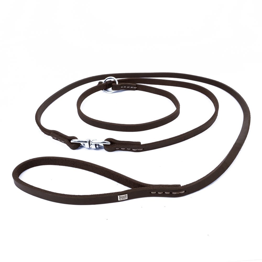 Doggie Yağlı Deri Eğitim Köpek Gezdirme Kayışı 2x140cm