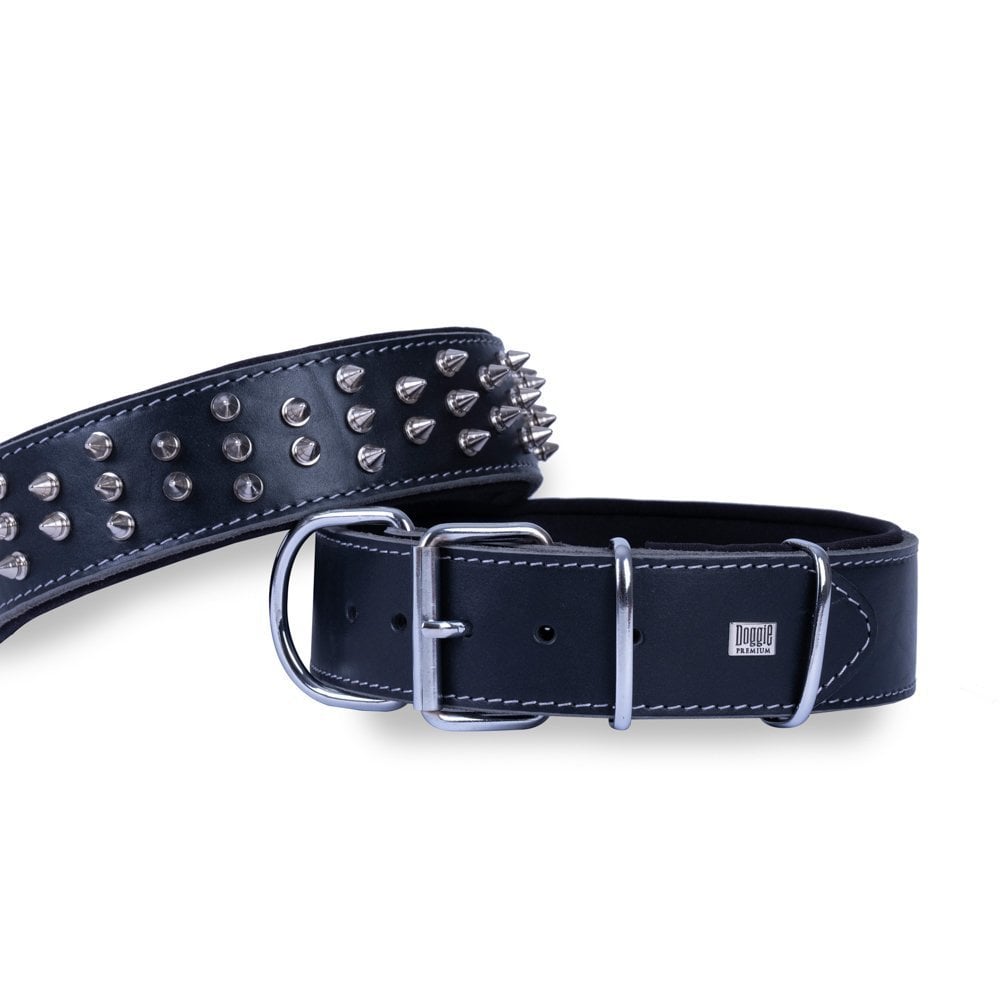 Doggie Studded Double Layer Leather Dog Collar 5x50-60cm