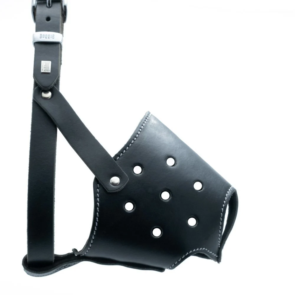 Doggie Short Snout Leather Dog Muzzle XL 60-65cm