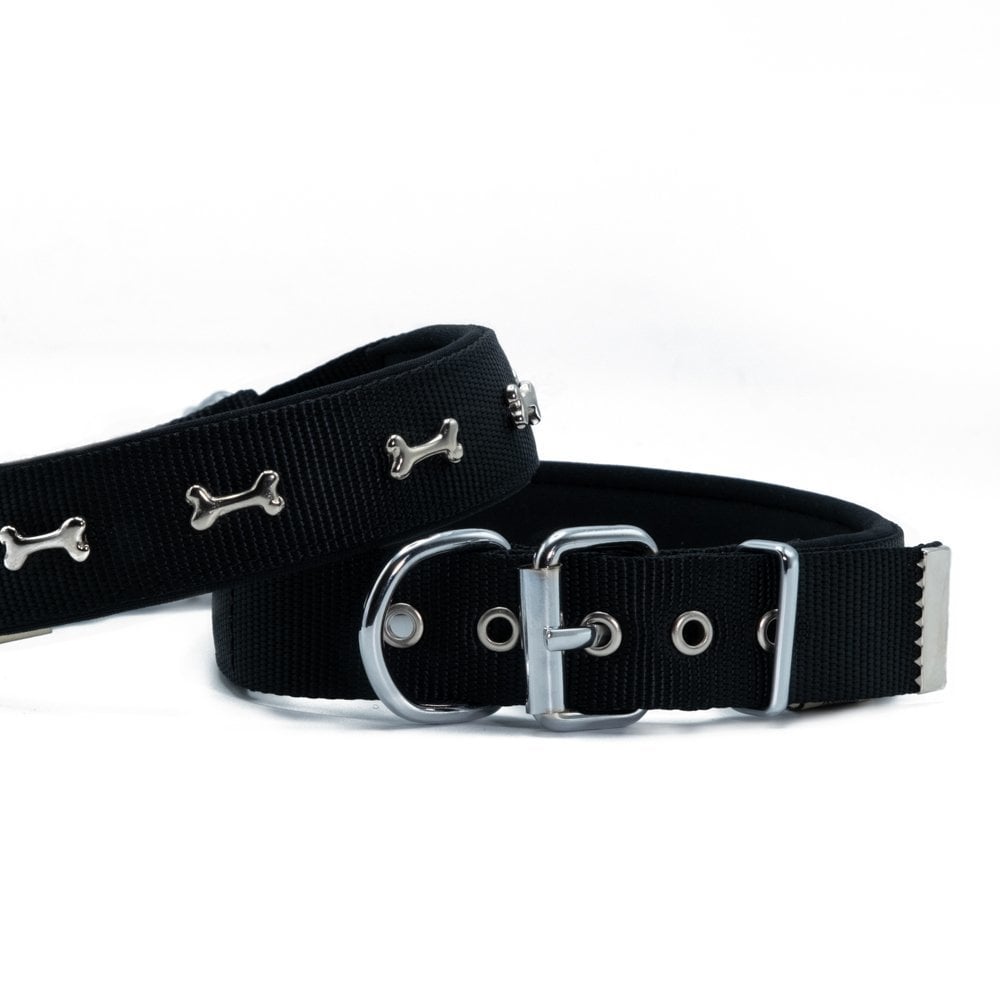 Doggie Bone Decorated Webbing Dog Collar 3x42-50cm
