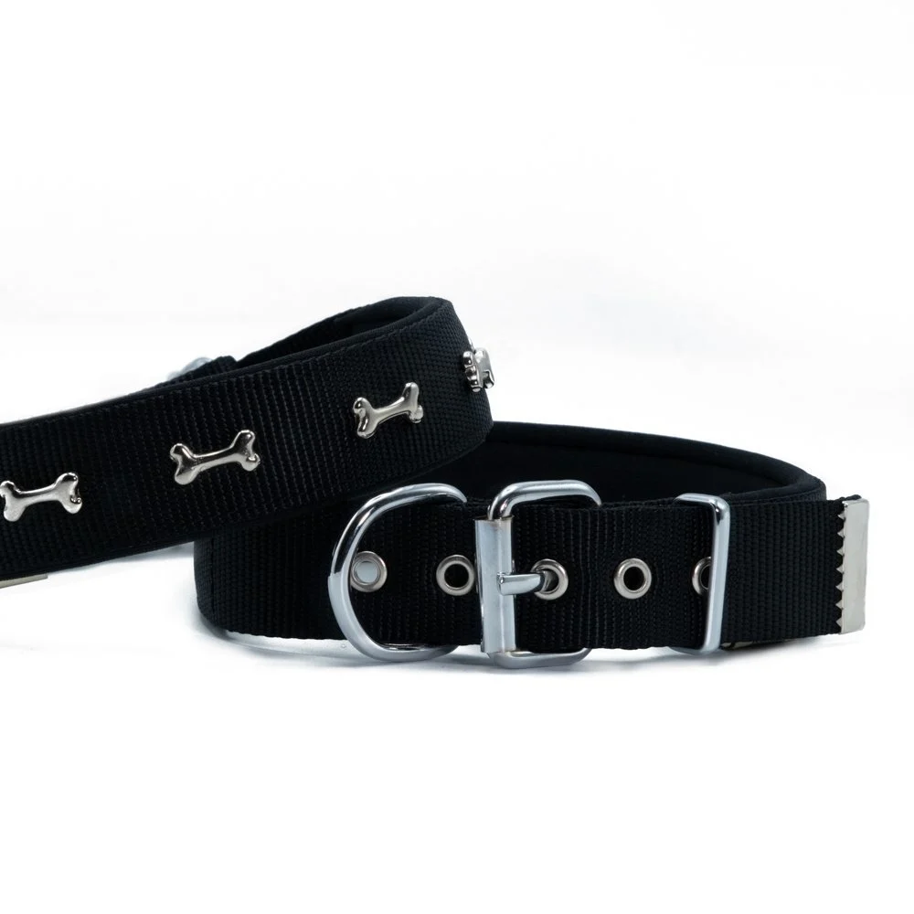 Doggie Kemik Süslü Dokuma Köpek Tasması 3x47-55cm