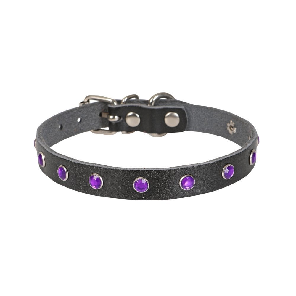 Cattie Taşlı Deri Kedi Tasması 1.2x25-29cm