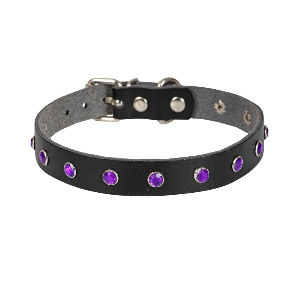 Cattie Taşlı Deri Kedi Tasması 1.5x28-32cm