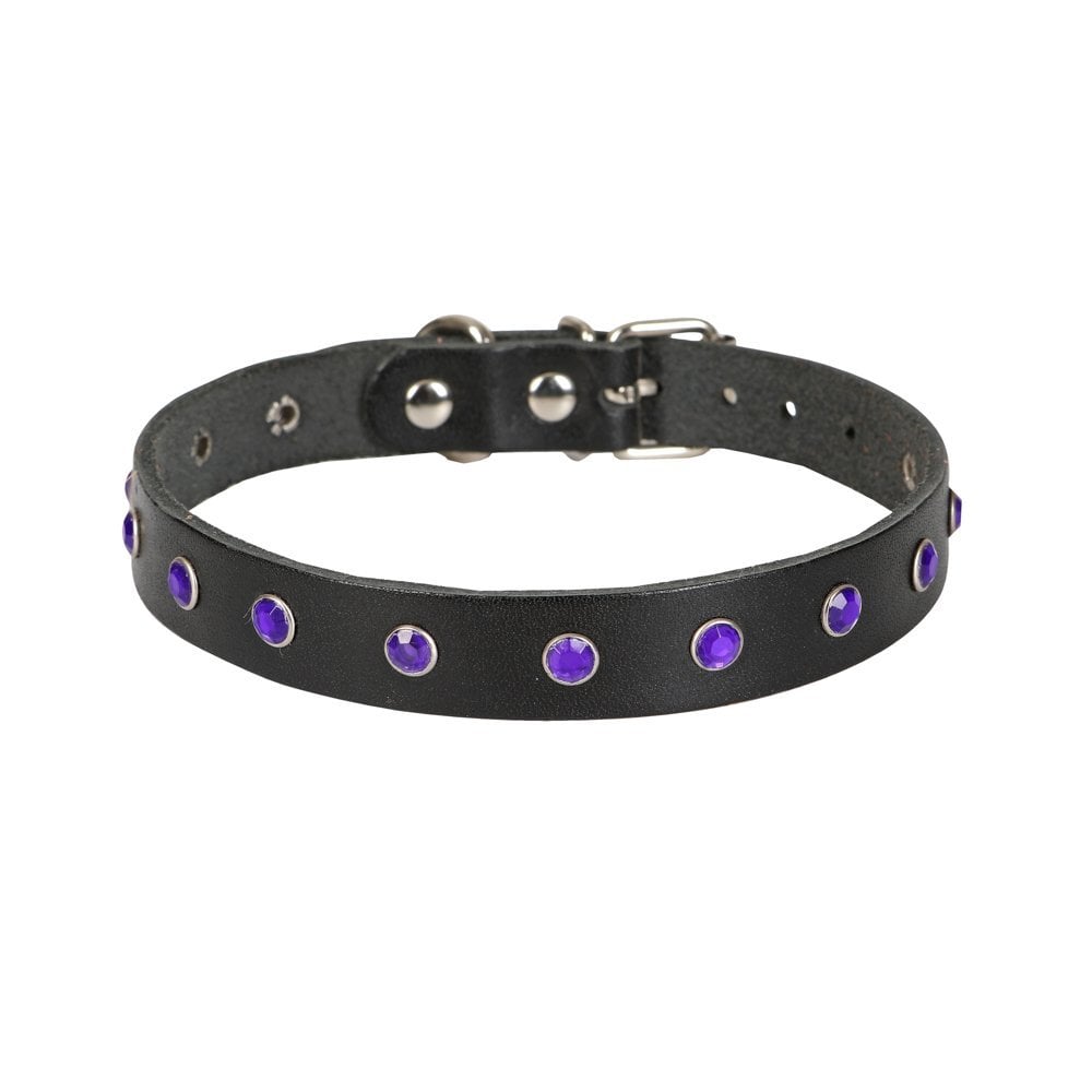 Cattie Taşlı Deri Kedi Tasması 1.5x31-35cm