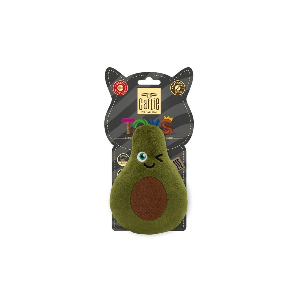 Cattie Avocado Plush Cat Toy With Silvervine 11cm