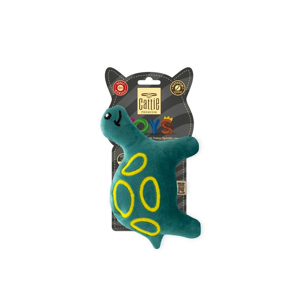 Cattie Turtle Plush Cat Toy With Silvervine 15cm