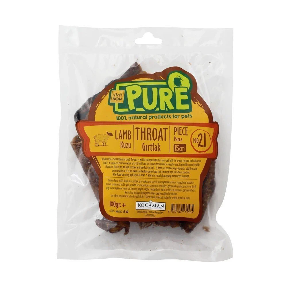 Delibon Lamb Trachea Dog Treat 100g