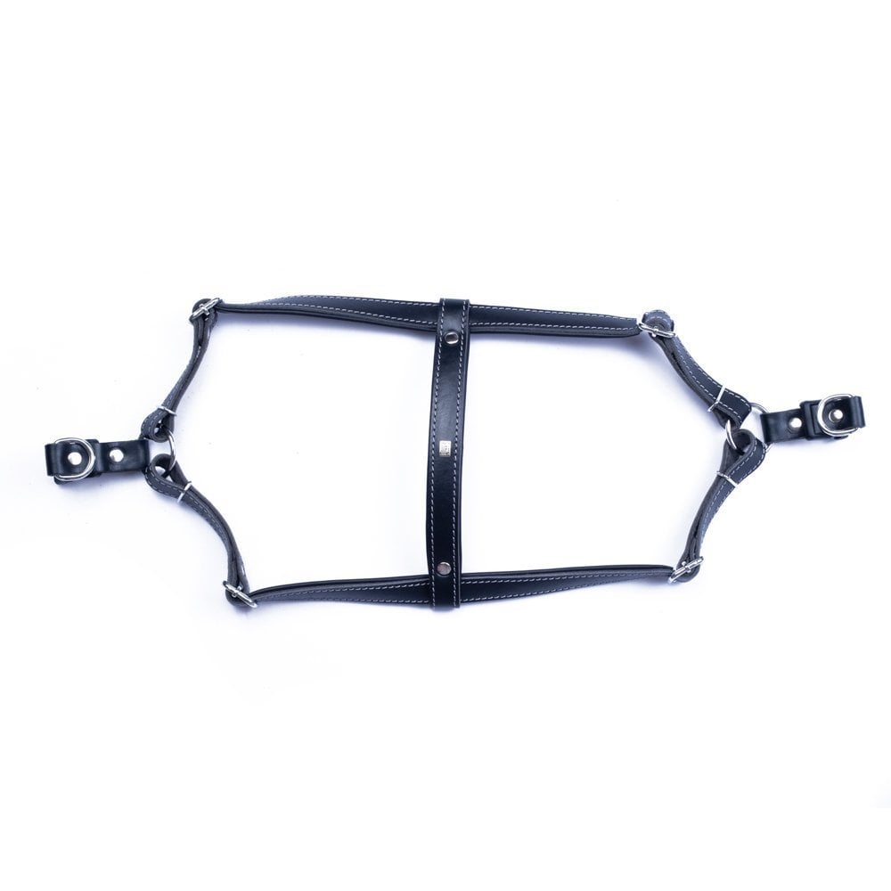 Doggie Konforlu Gerçek Deriden El Yapımı Ronin Model Köpek Göğüs Tasması XS-1,5x35-45cm - Black