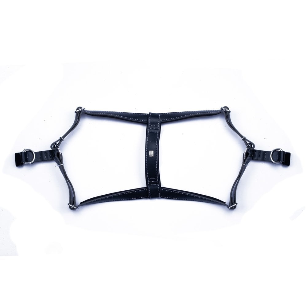 Doggie Konforlu Gerçek Deriden El Yapımı Ronin Model Köpek Göğüs Tasması XXL-3x70-80cm - Black