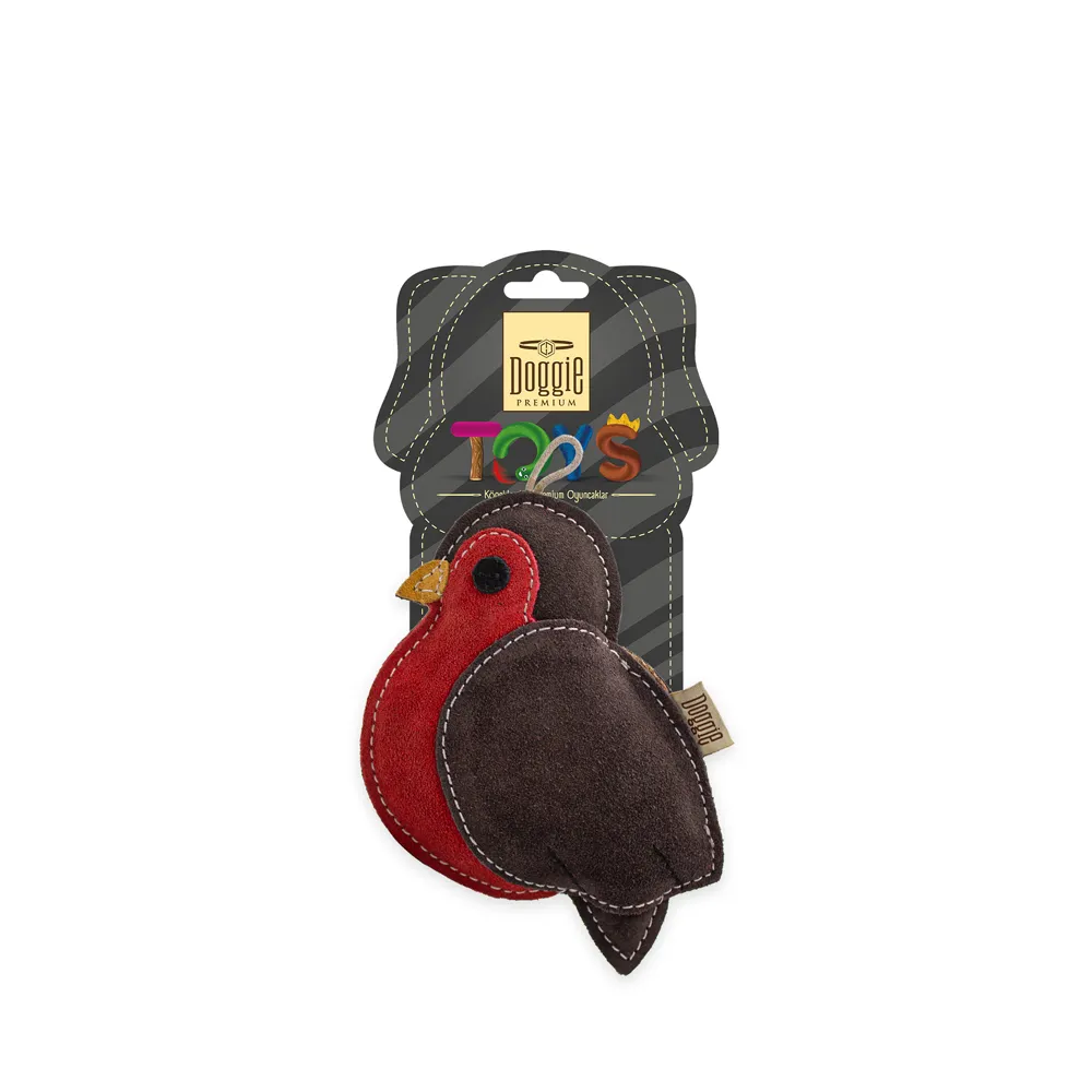 Doggie Bird Leather Dog Toy 15 cm