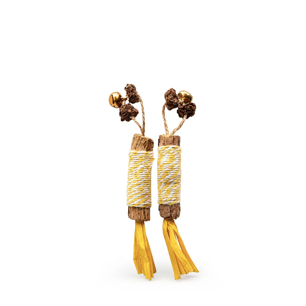Cattie Matatabi Braided Stick Cat Toy with Bell 2 pcs
