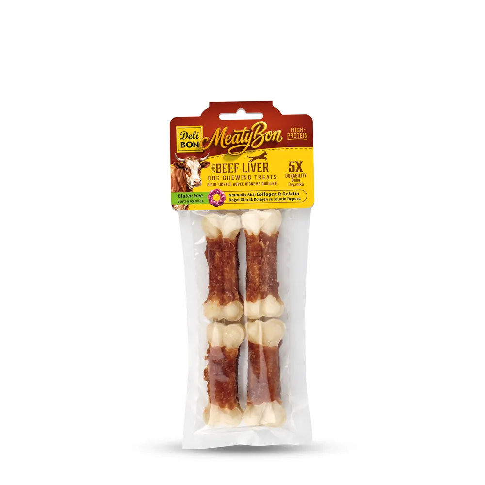 Delibon Beef Liver Bone Dog Treat 7cm 4 Pcs
