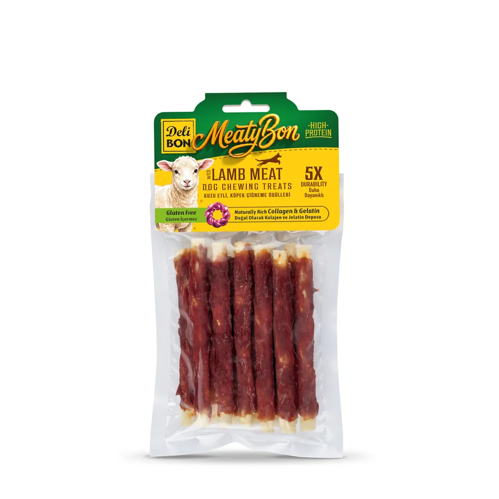 Delibon Lamb Twist Stick Dog Treat Thick 12 Pcs