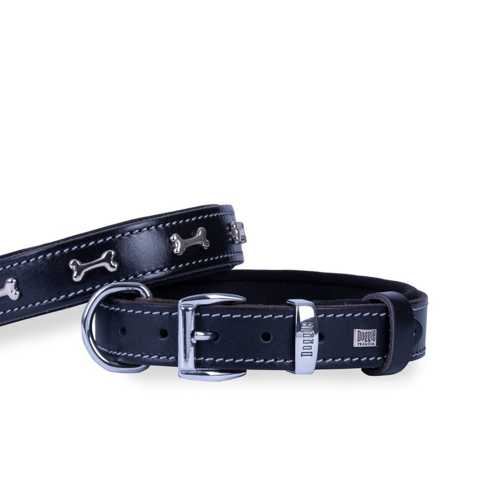 Doggie Kemik Süslü Deri Köpek Tasması 3x42-50cm