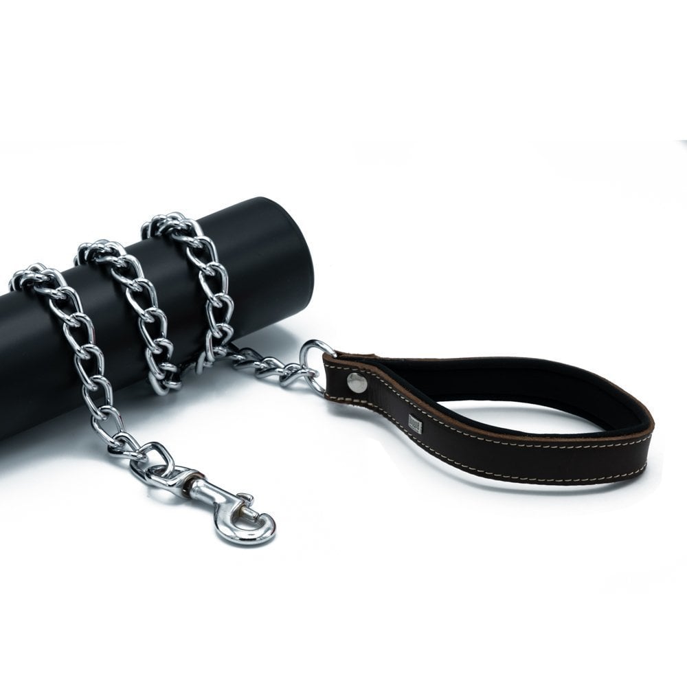 Doggie Zincirli Deri Köpek Gezdirme Kayışı 0.40x110cm
